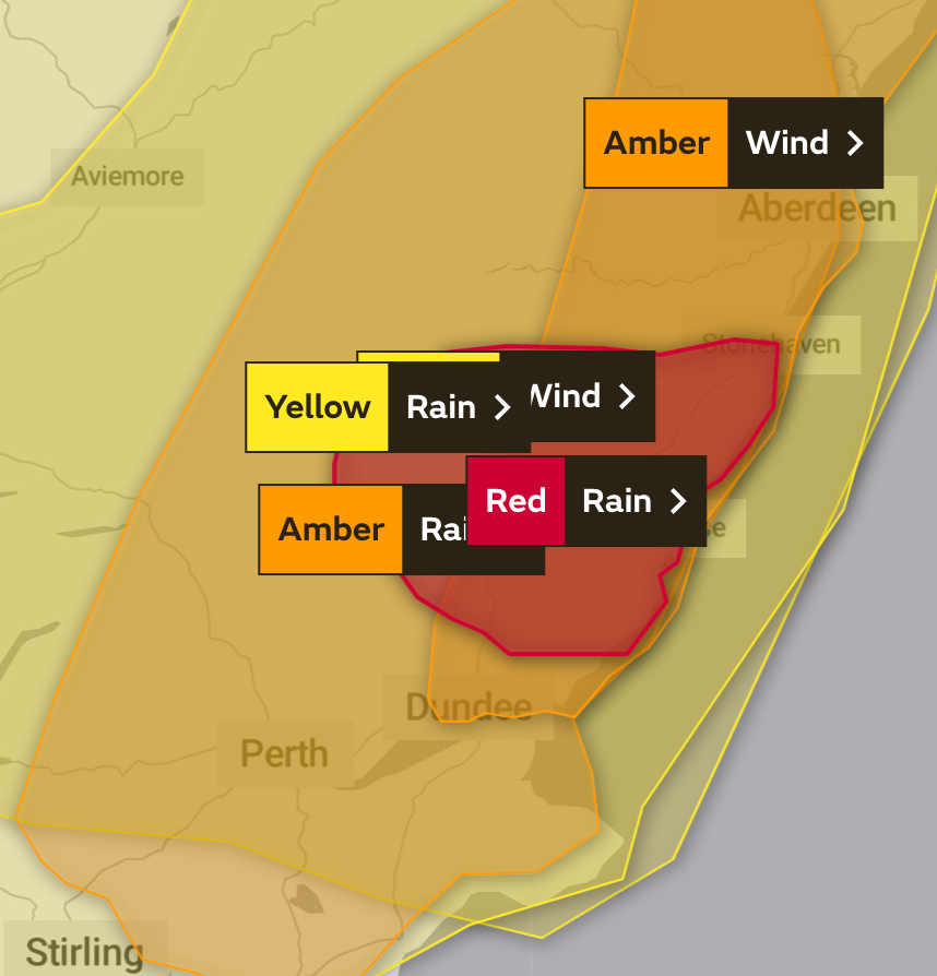 Red weather warning mapped Where and when will Storm Babet will hit